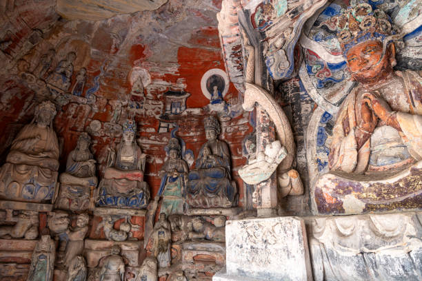 istock Ancient Confucian, Buddhist sculptures, Dazu Temples, Chongqing China 2151689037