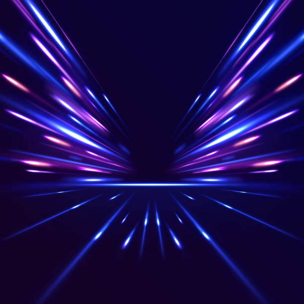 Rotating dynamic neon circle. Colored shiny sparks of spiral wave. Rotating dynamic neon circle. Colored shiny sparks of spiral wave. Curved brightspeed line swirls. Abstract background rotational border lines. neon circle glow stock illustrations