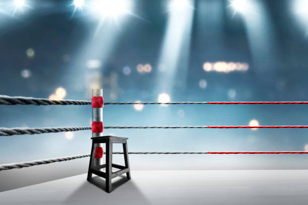 istock An empty seat in the corner of a boxing ring 2151705646