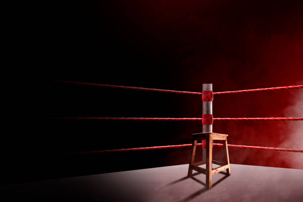 istock An empty seat in the corner of a boxing ring 2151705651