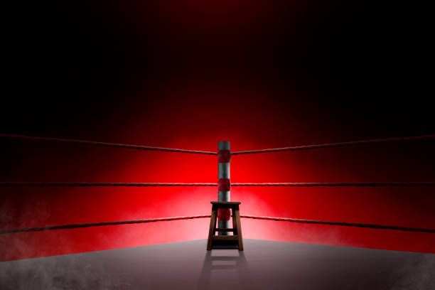 istock An empty seat in the corner of a boxing ring 2151705699