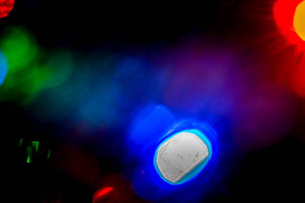 Close up Colorful Light On Christmas Tree