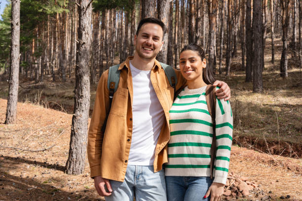 Free Stock Photo of Couple posing for a photo in a serene forest ...