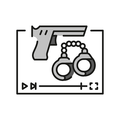 Crime genre line black icon. Sign for web page, mobile app, button, logo. Vector isolated button. Editable stroke.