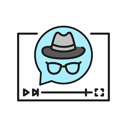Detective film genre line black icon. Sign for web page, mobile app, button, logo. Vector isolated button. Editable stroke.