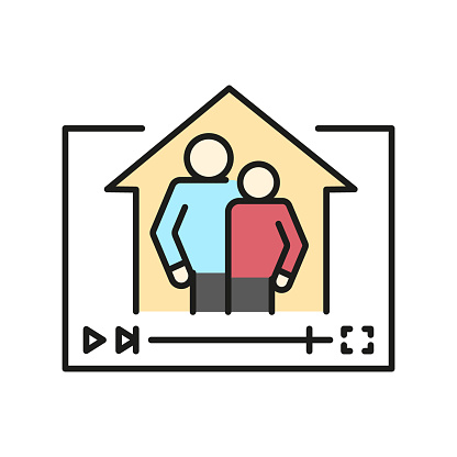 Family genre line black icon. Sign for web page, mobile app, button, logo. Vector isolated button. Editable stroke.