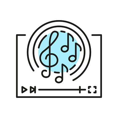 Musical genre line black icon. Sign for web page, mobile app, button, logo. Vector isolated button. Editable stroke.