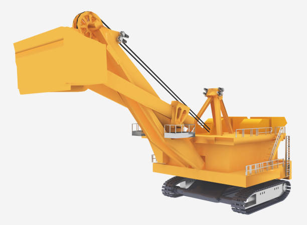 istock Huge excavator isolated on white background 2151712381