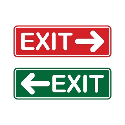 Exit Sign What Color Exit Signs Red And Green Exit Sign With An Arrow Emergency Exit Sign ...