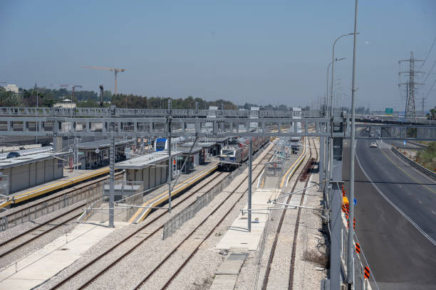 istock Train at Herzliya train station, 2151715438