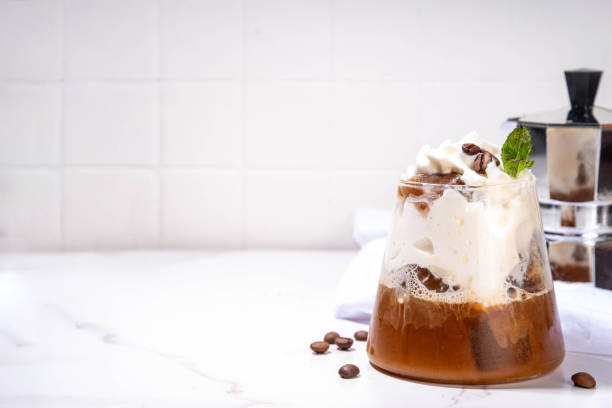 istock Latte coffee summer cocktail. Cold brewed iced cappuccino coffee 2151717229