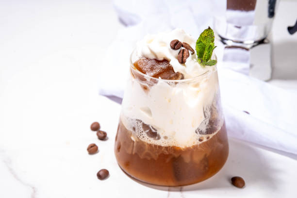 istock Latte coffee summer cocktail. Cold brewed iced cappuccino coffee 2151717248