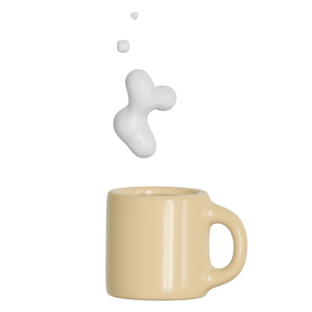 Cup of Fresh Coffee. 3d render Illustration. 3d Style. Decorative Design for Cafeteria, Posters, Banners, Cards