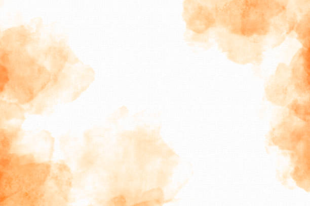 Abstract Watercolor Background on Watercolor Paper - Orange