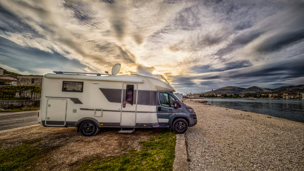 istock Motorhome parking near Trogir at Water Roadside 2151723018