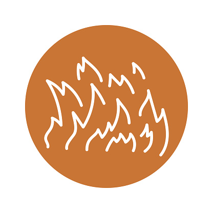 Fire color line icon. Natural element. Pictogram for web page, mobile app, promo.