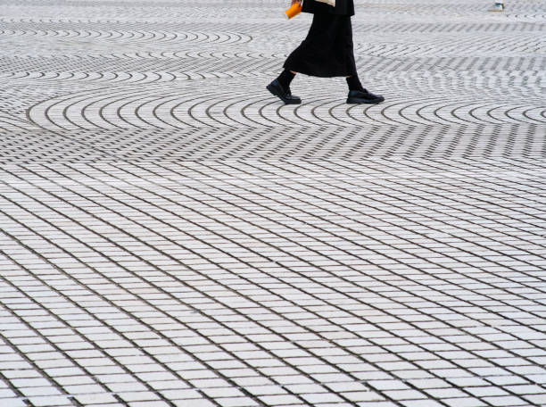 Patterned pavement in Chiang Kai-shek Memorial Hall, Taipei Taiwan.
