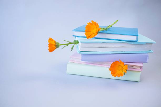 istock A stack of books with bookmarks from calendula flowers on a light background 2151728187