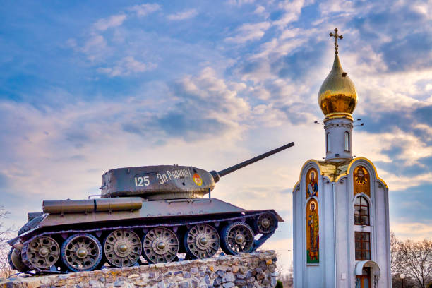 Military tank in Yerevan in Armenia.