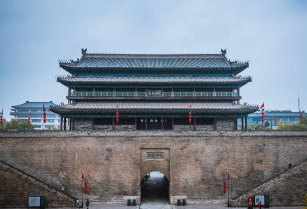 bell tower, a famous landmark  of the ancient city  -  xian,China