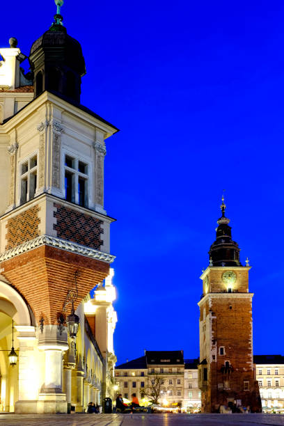 Cloth hall and town hall clock tower, Krakow, Poland