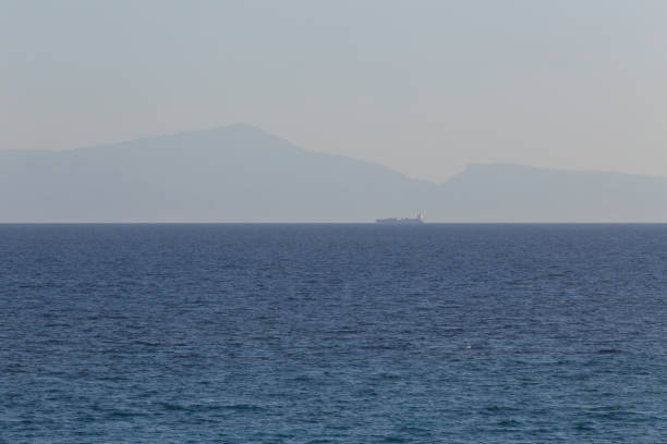 Large greek gas tanker at dock