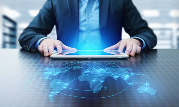 istock Businessman pressing button. Innovation technology internet business concept. Space for text 2151740416