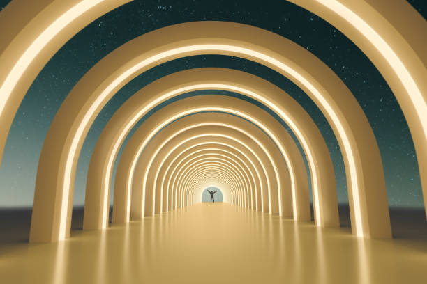 istock Tunnel with person with arms raised 2151740682