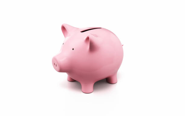 istock Pink Porcelain Piggy Bank on a White Background, Object + Shadow Clipping Path 2151741302