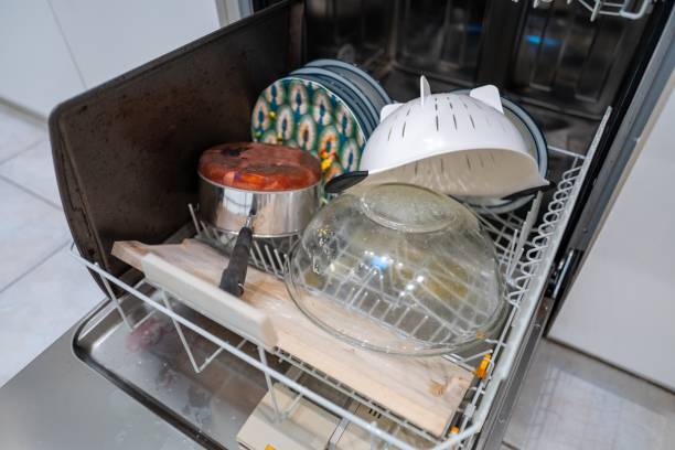 istock Dirty Dishes In Dishwasher 2151744085
