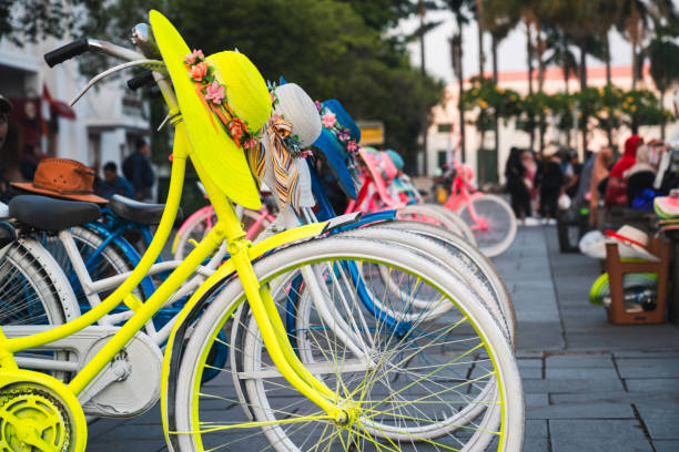 beautiful colorful of bicycle in old city area, Jakarta, Indonesia