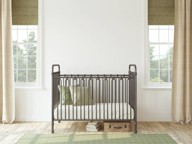 istock Nursery interior in farmhouse style. 3d render. 2151748484