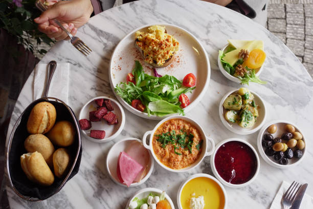 istock top view of turkish breakfast on table 2151750153