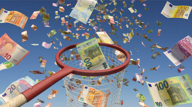 Catching Euro notes with the landing net