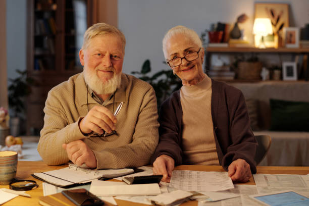 istock Smiling senior couple in casual attire 2151756103