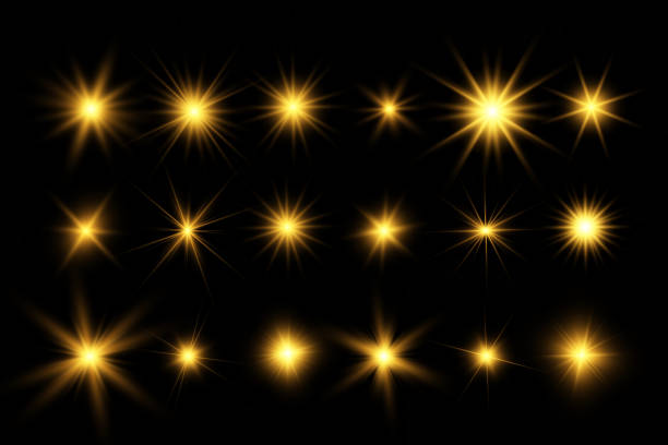istock Spark of light.The star flashes brightly.Set of glowing effects. 2151757529