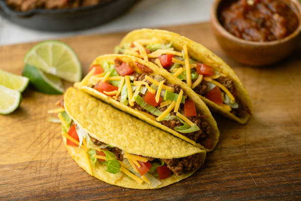 istock yellow hard shell tacos  on cutting board 2151758866