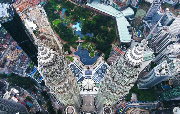 istock Kuala Lumpur petronas twin towers view from drone 2151759320