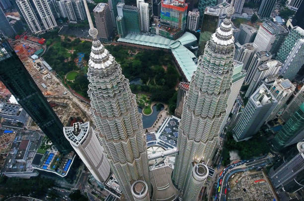 istock Kuala Lumpur petronas twin towers view from drone 2151759324