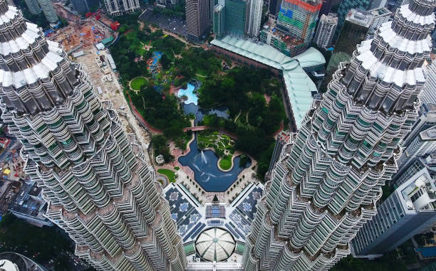 istock Kuala Lumpur petronas twin towers view from drone 2151759325