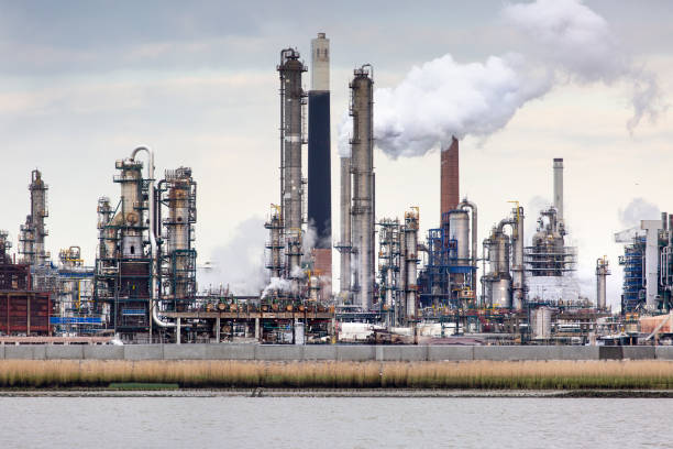 istock Port of Antwerp - large refinery 2151760148