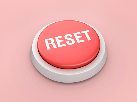 Reset Push Button - Colored Background - 3D Rendering
