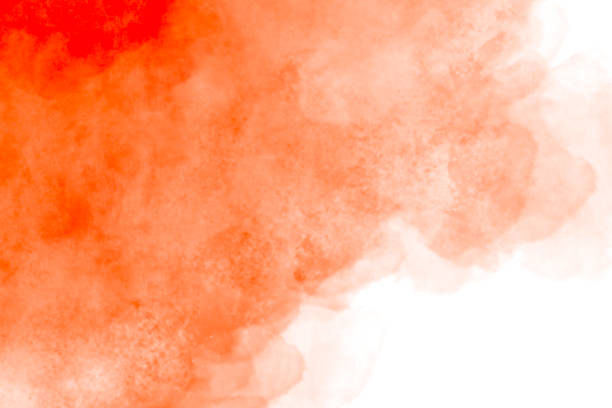 Abstract Orange Watercolor Background on Watercolor Paper