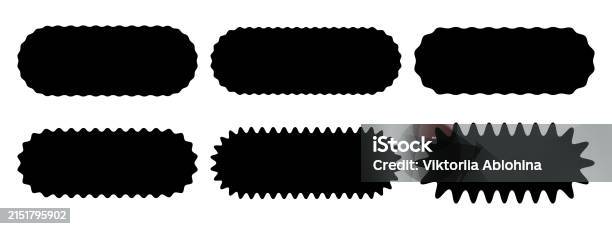 Wavy Rectangular Label Set Of Different Rectangles With Wavy Edges Rectangular Shapes With ...