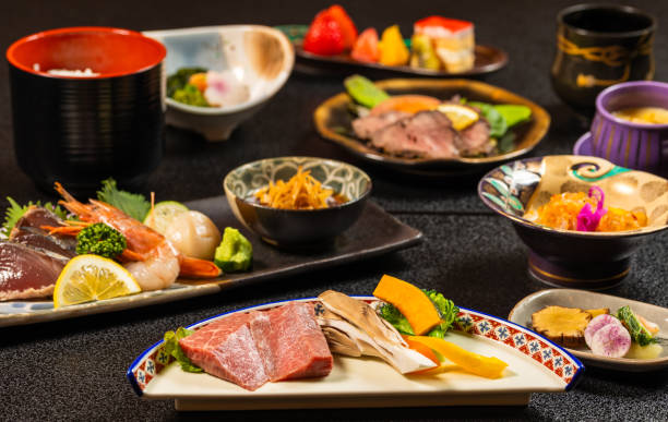 istock High end Japanese dinner set with Wagyu beef as the main focus 2151814581