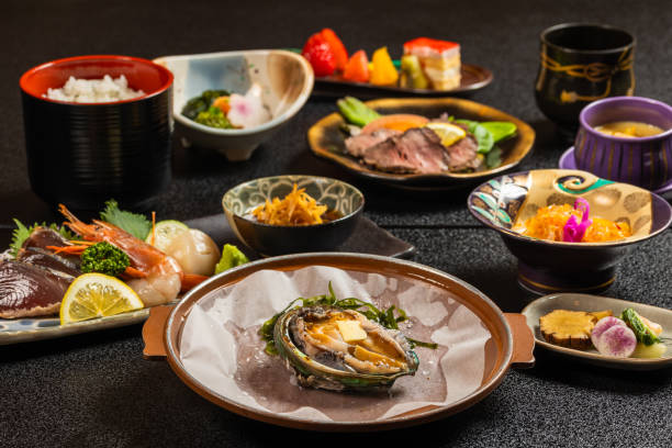 istock High end Japanese dinner set with Abalone as the main focus 2151814585