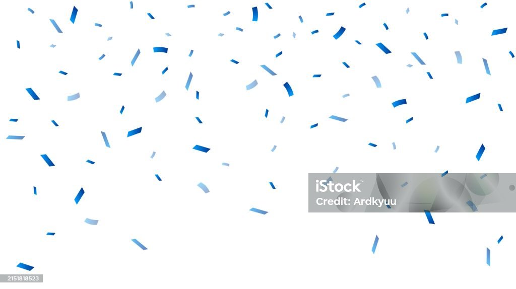 Confeti albastre izolate pe fond alb. Element festiv de decor confetti. Vector - vector de stoc Confetti fără redevențe Confeti albastre izolate pe fond alb. Element festiv de decor confetti. Vector - vector de stoc Confetti fără redevențe