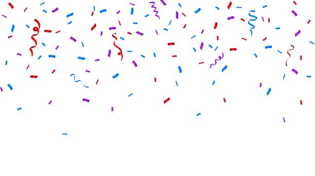 istock Falling colorful confetti design. Celebration background template with colorful ribbon decoration. Vector 2151818652