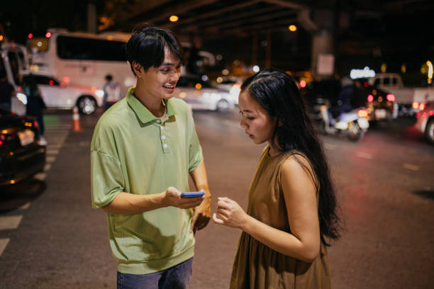 istock Couple waiting for a taxi 2151835358