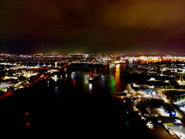Arial shots of bridges and sea ports